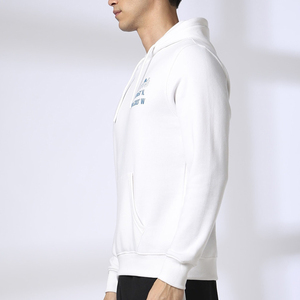 Custom <b>Men</b>’s <b>White</b> Pullover Hoodie with Mountain Coordinate Chest Print and Kangaroo Pocket Casual <b>Sweatshirt</b> - Product Image 2
