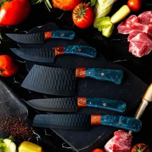 Juego de Cuchillos de Cocina de Primera Calidad con Hojas Afiladas y Duraderas, Mangos Ergonómicos Antideslizantes para Cocinar en Casa, Restaurante y Preparar Alimentos - Product Image 1