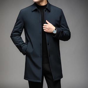 Manteau long élégant pour homme, trench-coat classique, manteau d'affaires léger, coupe-vent, imperméable, pour le bureau, les voyages, les activités de plein air - Product Image 6