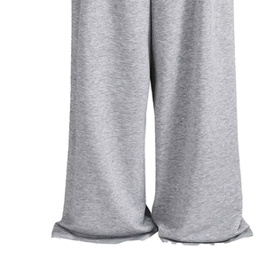 Pantalon ample décontracté en molleton de coton léger pour homme, à rayures personnalisées, taille élastique mi-haute, coupe large et oversize, vente en gros - Product Image 3