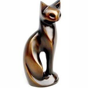 Rust Patina Calico Sitting <b>Cat</b> Brass Cremation <b>Urn</b> For Human Pet Ashes Luxury Eco-Friendly Durable Honoring Funeral Supplies - Product Image 2