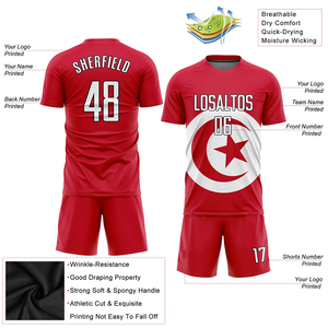 Maillot de football personnalisé sublimé, design drapeau américain, nom et numéro de l'équipe, manches courtes, col rond, unisexe, adulte, vêtements respirants en polyester - Product Image 5