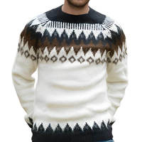 Pull en maille bleu marine uni pour homme, toucher doux, manches longues, coupe classique, idéal pour l'automne