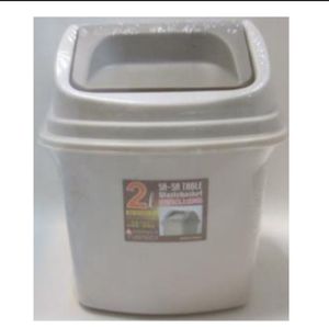 Cubo de Basura de Plástico con Tapa Abatible, Rectangular, para Almacenamiento Doméstico, con Tapa, para Uso en Interiores, Estilo Simple - Product Image 1