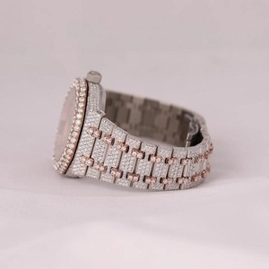 นาฬิกาโมอิสซาไนต์ทรงคลาสสิก ประดับเพชรเต็มเรือน สไตล์ฮิปฮอปสุดหรู ระดับ VVS ระบบอัตโนมัติ ตัวเรือนสแตนเลสสตีล - Product Image 3