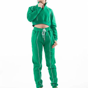 Conjunto Deportivo Informal para Mujer, Chaqueta con Cierre y Pantalones Jogger, Dos Piezas, Ligero, Transpirable, Ecológico, Ropa Deportiva Urbana - Product Image 1