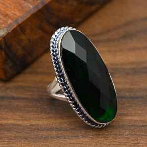 Bague en diopside chromée, argent sterling 925, faite à la main, magnifique bague de guérison, bijoux naturels, cadeau du Nouvel An - Product Image 5