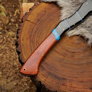 Hache tactique Tomahawk industrielle en acier 1095, personnalisable OEM, forgée à la main, à manche intégral, pour extérieur, avec manche élégant - Product Image 3
