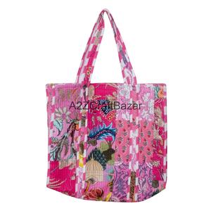 Eco-Friendly Cotton Quilted Long Handle <b>Large</b> Tote <b>Bag</b> for Women Handmade in Rajasthan for <b>Beach</b> Travel & Daily Use - Product Image 4