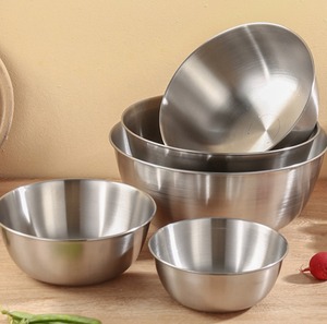 Bol de service élégant en acier inoxydable de qualité supérieure, bol en métal durable pour salade, mélange de fruits, service à la table, maison, restaurant, meilleur prix - Product Image 1
