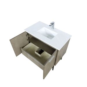 Mobile da bagno rustico in acacia con piano da 36 pollici L X 20 Pollici Set di Mobili da Bagno con Top in Marmo Coltivato e Rubinetto Cromato, 36 Pollici - Product Image 5