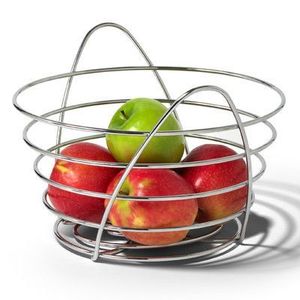 Panier à fruits élégant en acier inoxydable pour comptoir de cuisine, rangement de fruits avec structure métallique durable, design ouvert et respirant - Product Image 3