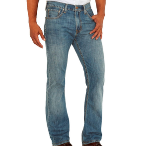 Men Straight Leg Stonewashed Denim Jeans High Waist Button Fly Casual <b>Pants</b> 100% Cotton Woven Fabric Midweight - Product Image 1