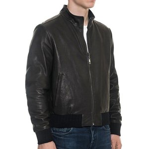 Nouvelle Veste Bomber Homme en Cuir Véritable avec Logo Personnalisé, Col Montant, Fermeture Éclair, Style Moto Biker, Vêtement d'Extérieur Décontracté pour l'Automne - Product Image 3