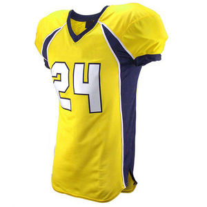 Custom Sublimation American Football Jersey Set Green V-<b>Neck</b> Short Sleeve With <b>Padded</b> Pants Men Adults Athletic Wear - Product Image 4