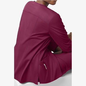 Bata de Laboratorio Personalizada 2026, Nueva Llegada, Corte Ajustado, Cierre Completo, Cuello Redondo, Múltiples Bolsillos, Ropa de Enfermería para Mujer, Tela Twill - Product Image 6