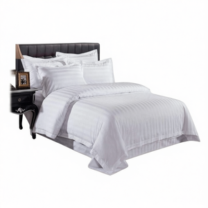 Manta de Cama de Hotel de Satén a Rayas, 220 Hilos, Doble, Suave y Ligera, 90x100 Pulgadas - Product Image 3
