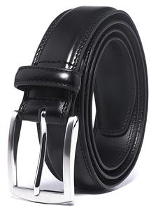 Cinturón de Cuero para Hombre, Cinturón Formal Clásico con Hebilla de Metal, Cinturón Ajustable para Hombre, Duradero, Moldeado en una Sola Pieza - Product Image 1