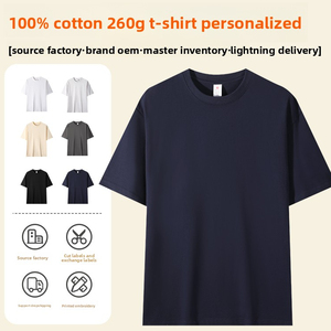 เสื้อยืดแขนสั้นพิมพ์โลโก้ตามสั่ง ลายตัวอักษรลำลอง ผ้าเปล่า 220 กรัม ผ้าฝ้ายออร์แกนิค 100% ระบายอากาศได้ดี ทรงปกติ - Product Image 4