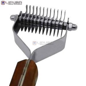 Râteau démêlant pour animaux de compagnie à 12 lames, outil de toilettage pour chats et animaux, peigne démêlant de 7,5 pouces pour le contrôle de la perte de poils, instruments chirurgicaux - Product Image 6