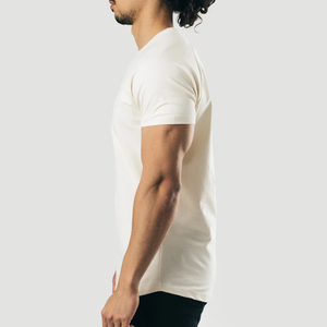 T-shirt pour homme en coton lourd 100% biologique, tricoté, de haute qualité, surdimensionné, avec logo personnalisé, durable, respirant, respectueux de l'environnement, Ringers - Product Image 2
