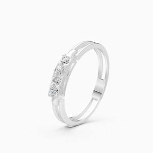 Stylish 0.15 Ct Lab Grown Diamond <b>Split</b> Shank <b>Ring</b> In 9K Yellow White And Rose Gold - Product Image 2