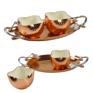 Ensemble de plateaux best-sellers avec 4 bols couleur argent, prix de gros, idéal pour la décoration de la maison, des hôtels, le service et les plateaux décoratifs - Product Image 2