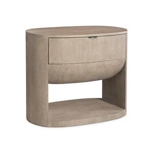 Elegant Modern <b>Minimalist</b> <b>Bedside</b> <b>Table</b> with Rounded Wooden Structure - Product Image 2
