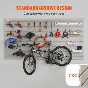 Pannelli Slatwall Grigio Resistente 120x30cm con Ganci, Set da 8 Pannelli 30x120cm per Organizzazione Parete Garage - Product Image 3