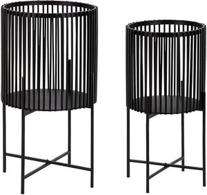 Modern Brass Flower <b>Pot</b> with Black Metal <b>Stand</b> Minimalist Indoor Planter for Home Decor - Product Image 5