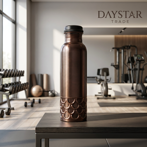 Bouteille d'eau Daystar Trade 99% cuivre 34 oz, anti-fuite, sans BPA, avec design classique et couvercle pour les voyages et le camping - Product Image 1