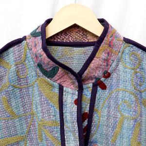 <b>ART</b>&<b>ART</b> Hand Embroidered Quilted Patchwork Eco-Friendly Quick Dry Reversible Regular Sleeve Mandarin Collar 100% Cotton Jacket - Product Image 6