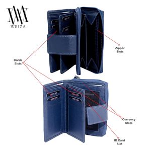 WRIZA Lavender Genuine Leather <b>RFID</b> <b>Wallet</b> for Women | Compact Purse with 9 Card Slots & Secure Closure - Product Image 3