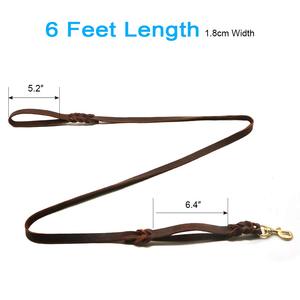 Laisse pour chien Polo de haute qualité en cuir indien teint au tambour avec boucles et clips en laiton, motif en nylon tressé, produits en cuir de qualité supérieure - Product Image 3