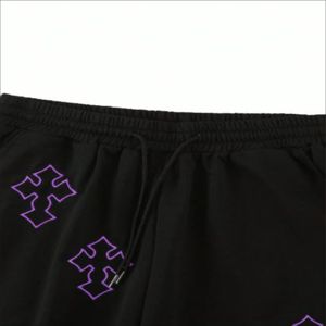 High Quality <b>Black</b> Unisex High Street Embroidery <b>Work</b> <b>Shorts</b> 100% Cotton Breathable Eco-Friendly Distressed Casual Summer - Product Image 4