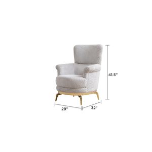 Silla de Salón Zoe de Estilo Moderno, Madera con Detalles Dorados en Gris, Igual que B009P303215, Inventario de CA y NJ - Product Image 3