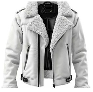 Chaqueta de hombre de piel de oveja auténtica, estilo bomber, cálida, personalizable, transpirable, talla grande, informal, con cremallera, para invierno. - Product Image 4