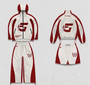 Conjunto Deportivo Personalizado con Construcción Ligera y Soluciones de Fabricación a Medida, Traje Deportivo Blanco y Rojo - Product Image 1