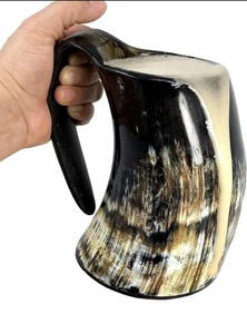 Taza de Cuerno de Búfalo Artesanal HASAN CRAFT HC-0001 con Asa, Diseño de Lujo, para Adultos, Ecológica, para Uso Doméstico - Product Image 2