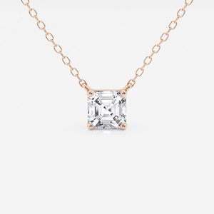 Colgante Solitario de Diamante Cultivado en Laboratorio de 1 Quilate, Corte Asscher Clásico, Elegante Collar de Joyería Fina, Regalo para Mujer - Product Image 6