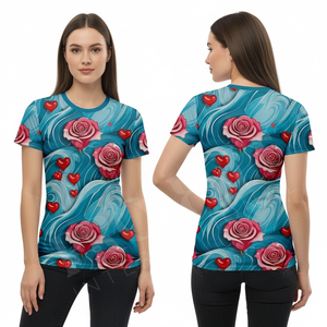 Nouveau design 2026 – T-shirt de yoga à sublimation, prix abordable, manches courtes, respirant, pour fitness, gym, course à pied, entraînement, col rond - Product Image 3