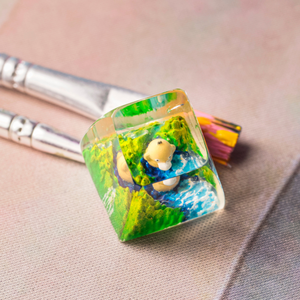 Keycaps Artisanat Forêt Mystique, Keycaps Artisanat Personnalisé, Keycaps Anime Mignons, Keycaps Verts, Ensemble de Keycaps, Keycaps en Bois - Product Image 3