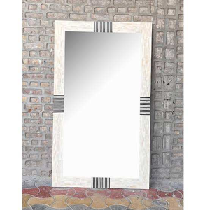Espejo con Marco Plegable Rústico con Incrustaciones de Hueso Hecho a Mano, Personalizable, para Decoración de Pared de Lujo en Sala de Estar, con la Mejor Calidad, Estilo Boda India - Product Image 1