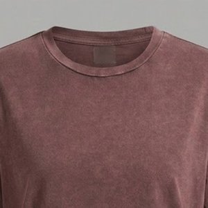 Wholesale Custom Logo <b>Acid</b> Washed Oversized Women's Streetwear T-Shirt – 100% Cotton Loose Fit <b>Drop</b> Shoulder Sleeves Breathable - Product Image 4