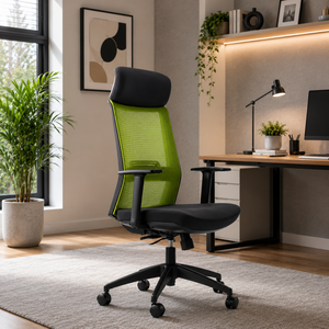 Kinsha Lift Chair High Back Ergonomic Power Adjustable Swivel Base Metal Frame Fabric Seat Modern Design for Workspace - Product Image 1