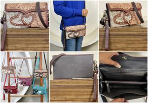 Sac à main mini pochette bandoulière en cuir véritable fait main pour femme, style western, en cuir de vachette, collection 2026, tendance et très demandé - Product Image 3