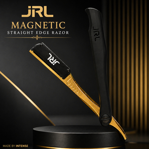 OEM JRL Magnetic <b>Straight</b> Edge Stainless Steel <b>Razor</b> Gold & Black Barber Shaving Private Label Factory - Product Image 1