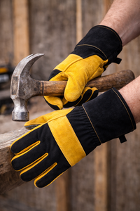 ถุงมือหนังสำหรับงานหนัก ป้องกันความร้อน เหมาะสำหรับงานอุตสาหกรรม รับผลิตแบบ OEM และ Private Label - Product Image 2