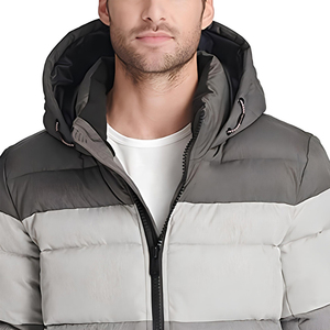Men's Customized 100% Nylon Waterproof Reversible Puffer Jacket High Street Style Stand Collar Winter Outdoor <b>Top</b> Wear OEM - Product Image 4