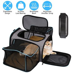 Tracolla regolabile espandibile in rete morbida Pet marsupio rimovibile in pile Pad approvato dalla compagnia aerea borsa pieghevole per cani gatto - Product Image 1